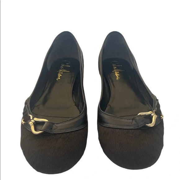 Cole Haan Chocolate Brown Pony Hair Flats Size 5.5 - Picture 3 of 7